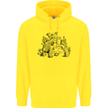 Tortoise Mushrooms Nature Mycology Mens 80% Cotton Hoodie Yellow