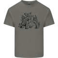 Tortoise Mushrooms Nature Mycology Mens Cotton T-Shirt Tee Top Charcoal