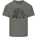 Tortoise Mushrooms Nature Mycology Mens Cotton T-Shirt Tee Top Charcoal