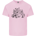 Tortoise Mushrooms Nature Mycology Mens Cotton T-Shirt Tee Top Light Pink