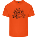 Tortoise Mushrooms Nature Mycology Mens Cotton T-Shirt Tee Top Orange