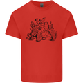 Tortoise Mushrooms Nature Mycology Mens Cotton T-Shirt Tee Top Red