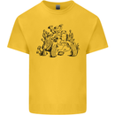 Tortoise Mushrooms Nature Mycology Mens Cotton T-Shirt Tee Top Yellow