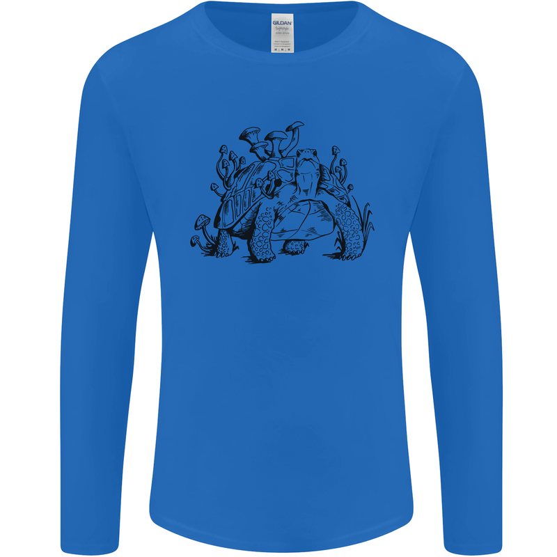 Tortoise Mushrooms Nature Mycology Mens Long Sleeve T-Shirt Royal Blue