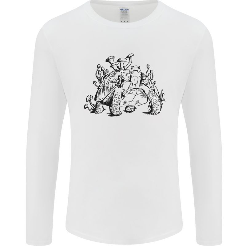 Tortoise Mushrooms Nature Mycology Mens Long Sleeve T-Shirt White