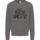 Tortoise Mushrooms Nature Mycology Mens Sweatshirt Jumper Charcoal