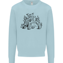 Tortoise Mushrooms Nature Mycology Mens Sweatshirt Jumper Light Blue