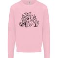 Tortoise Mushrooms Nature Mycology Mens Sweatshirt Jumper Light Pink