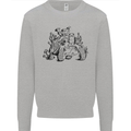 Tortoise Mushrooms Nature Mycology Mens Sweatshirt Jumper Sports Grey