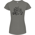 Tortoise Mushrooms Nature Mycology Womens Petite Cut T-Shirt Charcoal
