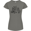 Tortoise Mushrooms Nature Mycology Womens Petite Cut T-Shirt Charcoal