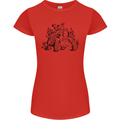 Tortoise Mushrooms Nature Mycology Womens Petite Cut T-Shirt Red