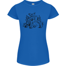 Tortoise Mushrooms Nature Mycology Womens Petite Cut T-Shirt Royal Blue
