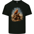Tortoise and Capybara Mens Cotton T-Shirt Tee Top Black