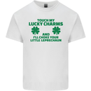 Touch My Lucky Charms Funny St Patricks Day Mens Cotton T-Shirt Tee Top White