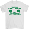 Touch My Lucky Charms Funny St Patricks Day Mens T-Shirt 100% Cotton White