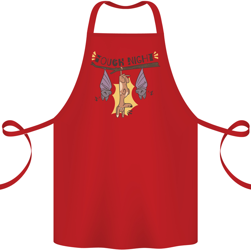Tough Night Funny Dog Bat Hangover Alcohol Beer Cotton Apron 100% Organic Red