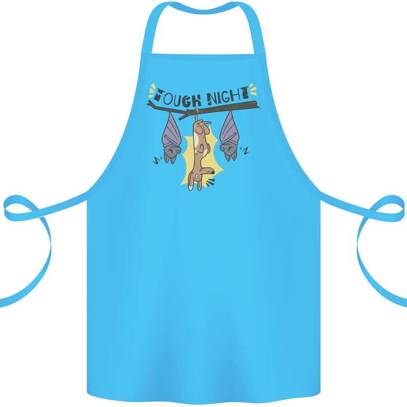 Tough Night Funny Dog Bat Hangover Alcohol Beer Cotton Apron 100% Organic Turquoise