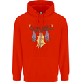 Tough Night Funny Dog Bat Hangover Alcohol Beer Mens 80% Cotton Hoodie Bright Red