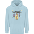 Tough Night Funny Dog Bat Hangover Alcohol Beer Mens 80% Cotton Hoodie Light Blue