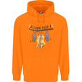 Tough Night Funny Dog Bat Hangover Alcohol Beer Mens 80% Cotton Hoodie Orange