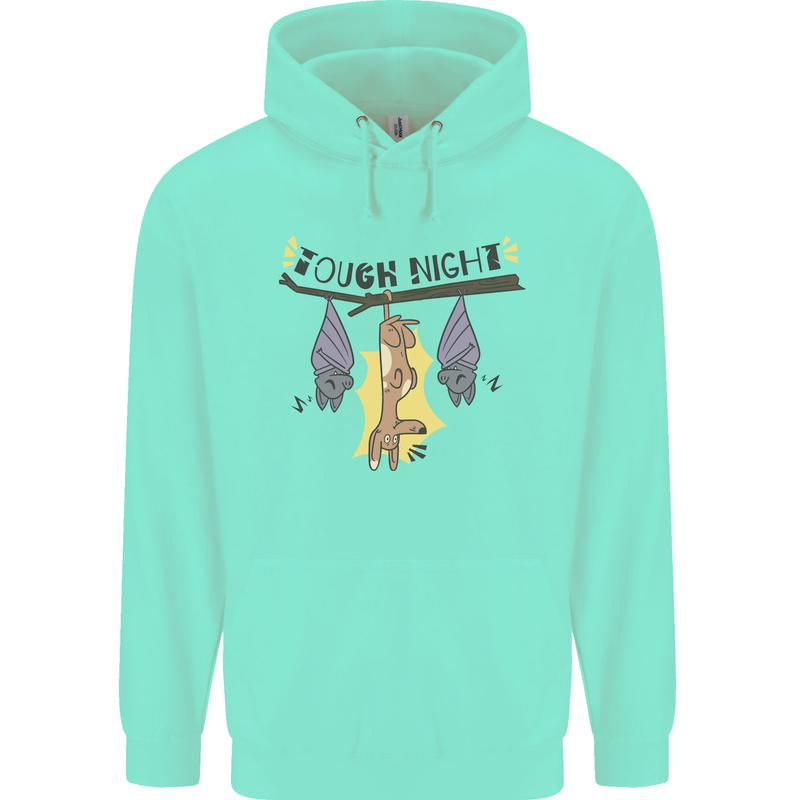 Tough Night Funny Dog Bat Hangover Alcohol Beer Mens 80% Cotton Hoodie Peppermint