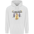 Tough Night Funny Dog Bat Hangover Alcohol Beer Mens 80% Cotton Hoodie White