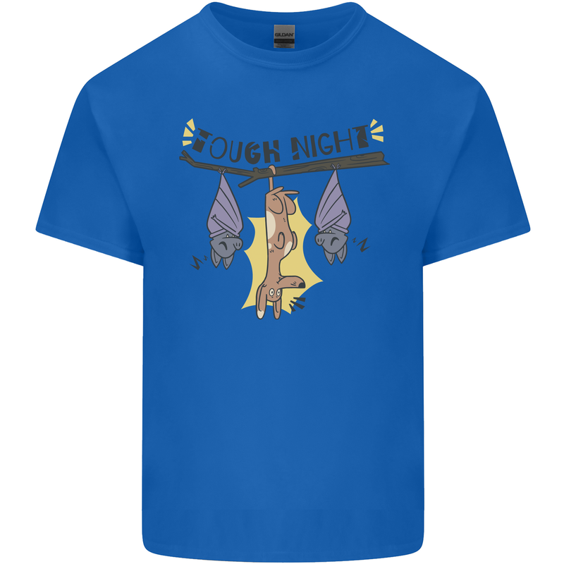 Tough Night Funny Dog Bat Hangover Alcohol Beer Mens Cotton T-Shirt Tee Top Royal Blue