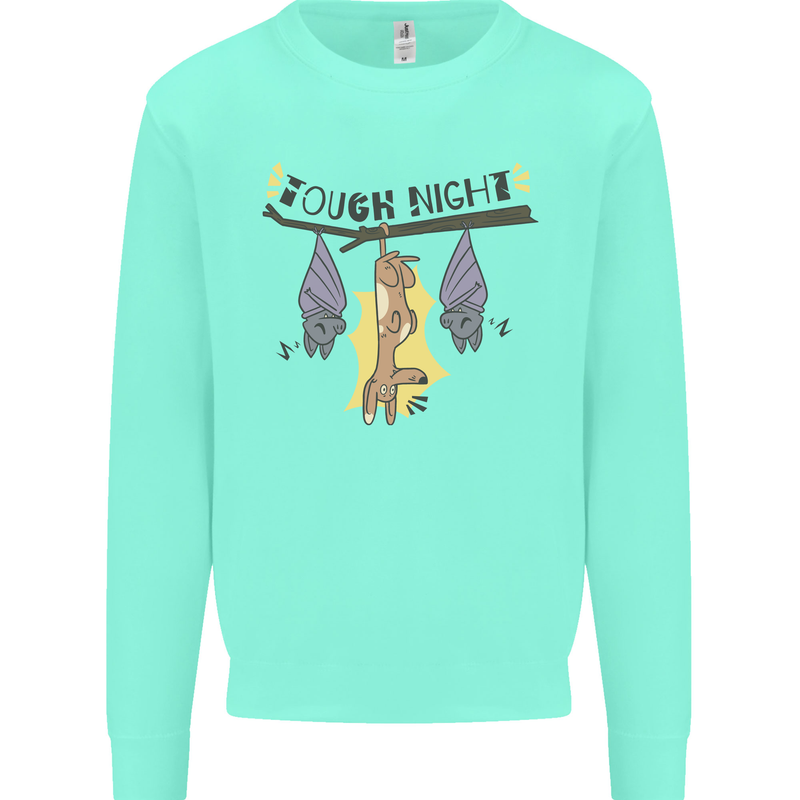 Tough Night Funny Dog Bat Hangover Alcohol Beer Mens Sweatshirt Jumper Peppermint