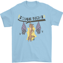 Tough Night Funny Dog Bat Hangover Alcohol Beer Mens T-Shirt 100% Cotton Light Blue