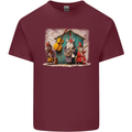 Town Musicians of Bremen Guitar Folk Mens Cotton T-Shirt Tee Top Maroon