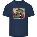 Town Musicians of Bremen Guitar Folk Mens Cotton T-Shirt Tee Top Navy Blue