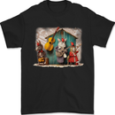 Town Musicians of Bremen Guitar Folk Mens T-Shirt 100% Cotton Black