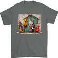 Town Musicians of Bremen Guitar Folk Mens T-Shirt 100% Cotton Charcoal