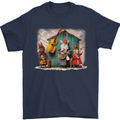 Town Musicians of Bremen Guitar Folk Mens T-Shirt 100% Cotton Navy Blue
