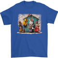 Town Musicians of Bremen Guitar Folk Mens T-Shirt 100% Cotton Royal Blue