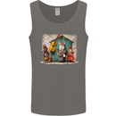 Town Musicians of Bremen Guitar Folk Mens Vest Tank Top Charcoal