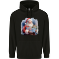 Traditional Santa Christmas Design Xmas Childrens Kids Hoodie Black