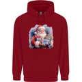 Traditional Santa Christmas Design Xmas Childrens Kids Hoodie Red