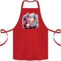 Traditional Santa Christmas Design Xmas Cotton Apron 100% Organic Red