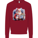 Traditional Santa Christmas Design Xmas Kids Sweatshirt Jumper Red