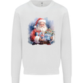Traditional Santa Christmas Design Xmas Kids Sweatshirt Jumper White