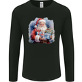 Traditional Santa Christmas Design Xmas Mens Long Sleeve T-Shirt Black