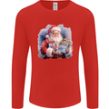 Traditional Santa Christmas Design Xmas Mens Long Sleeve T-Shirt Red