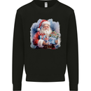 Traditional Santa Christmas Design Xmas Mens Sweatshirt Jumper Black