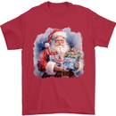 Traditional Santa Christmas Design Xmas Mens T-Shirt 100% Cotton Red