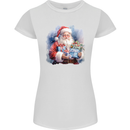 Traditional Santa Christmas Design Xmas Womens Petite Cut T-Shirt White