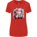 Traditional Santa Christmas Design Xmas Womens Wider Cut T-Shirt Red