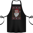 Traditional Santa Claus Christmas Xmas Cotton Apron 100% Organic Black
