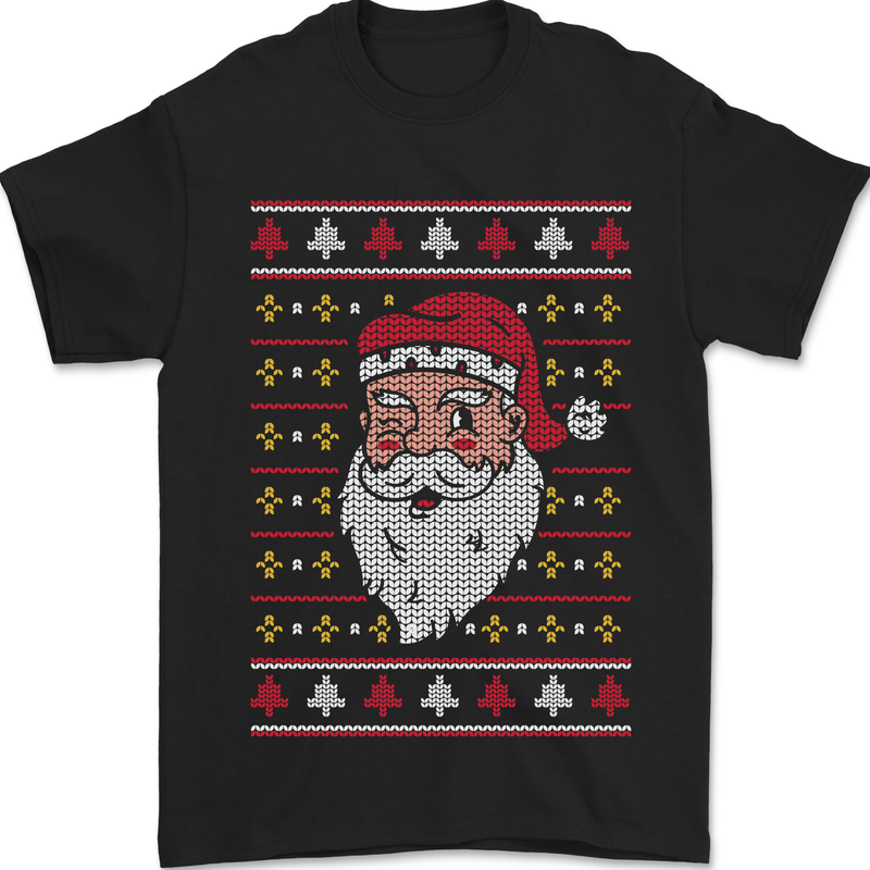 Traditional Santa Claus Christmas Xmas Mens T-Shirt 100% Cotton Black